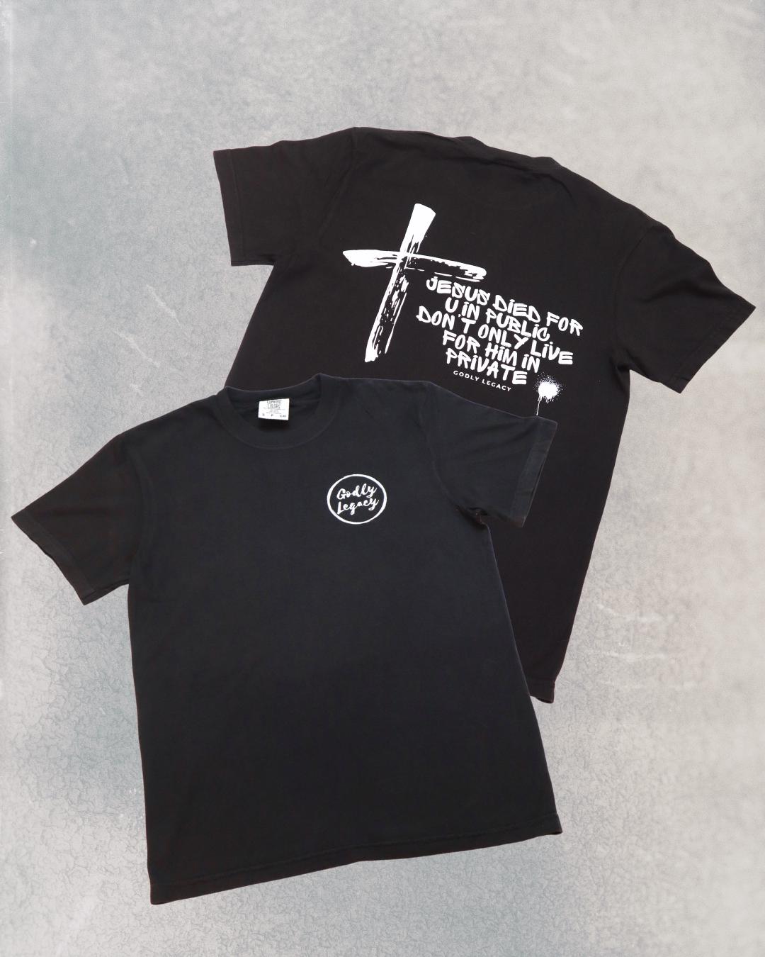 Heavyweight Unisex Christian T Shirt Comfort Colors Cotton Tee Cross Design Godly Legacy