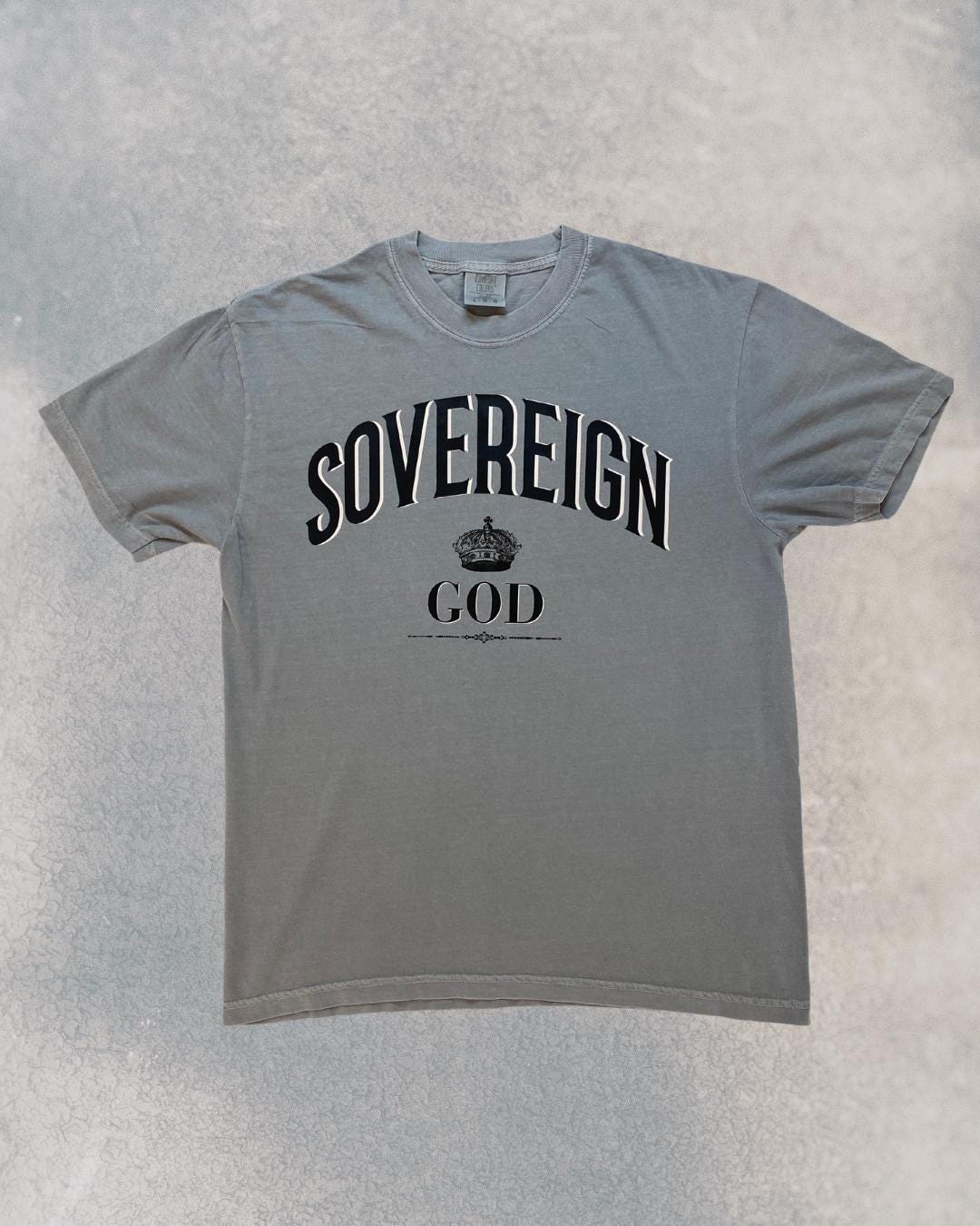 Vintage Christian T-Shirt: Ringspun Cotton Comfort Colors Tee, Sovereign God Design