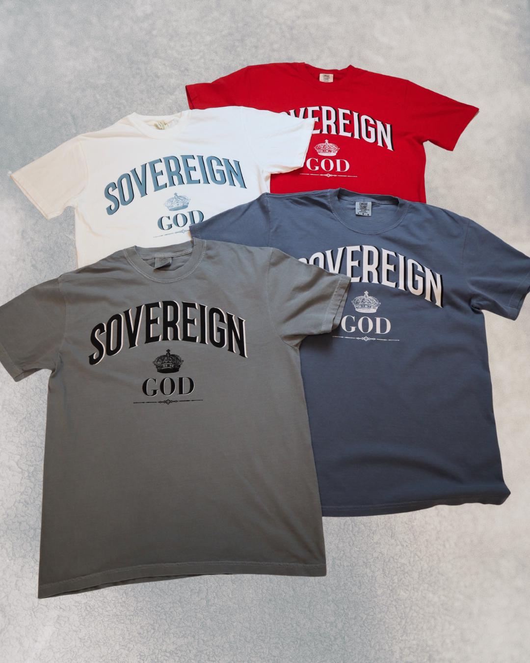 Vintage Christian T-Shirt: Ringspun Cotton Comfort Colors Tee, Sovereign God Design