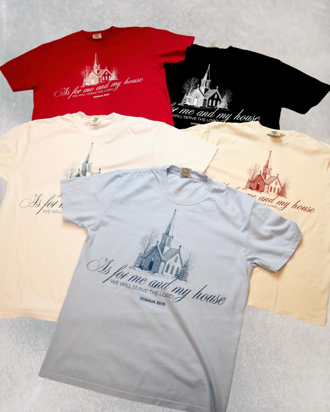 Heavyweight Unisex Christian T Shirt Ringspun Cotton Garment Dyed Comfort Colors Tee Joshua 25:15 Design Godly Legacy
