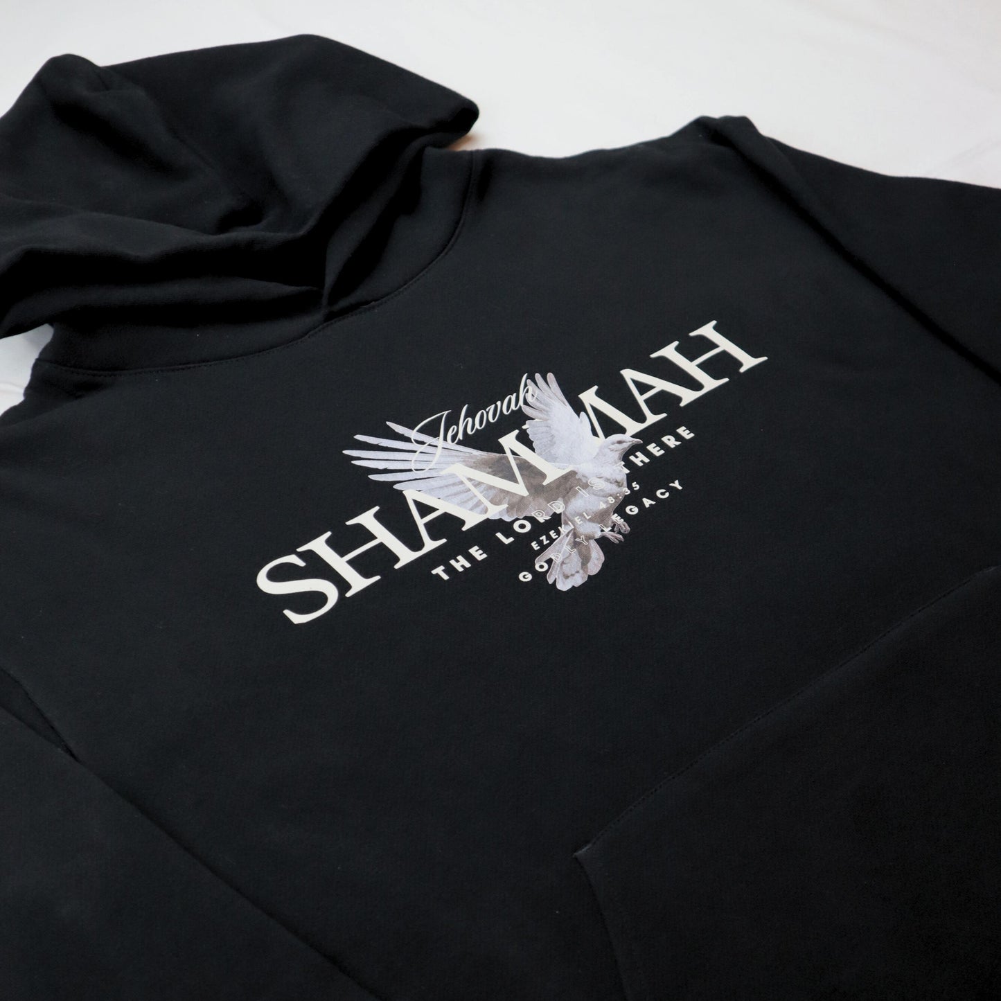 Jehovah Shammah Hoodie | Unisex Christian Heavyweight Hoodie | Bible Verse Faith Hoodie | God Is There Hoodie