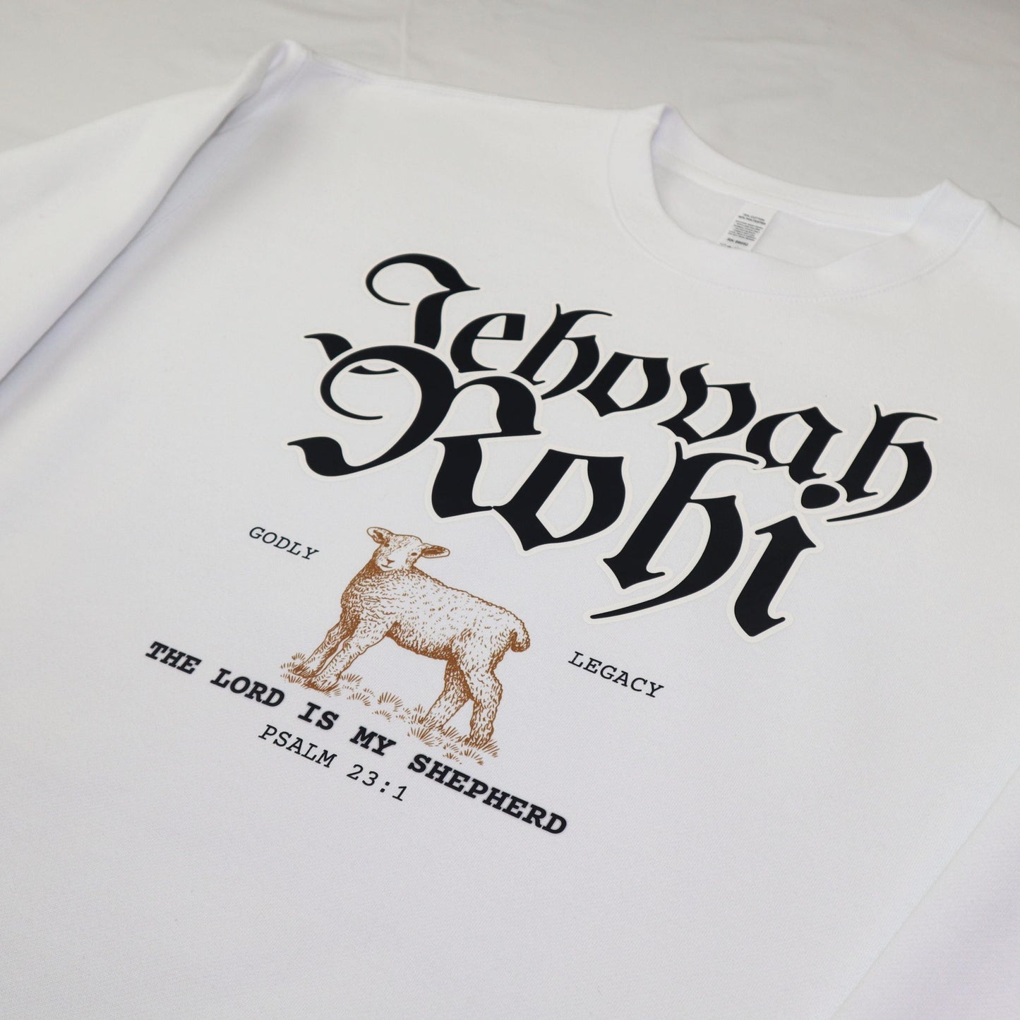 Jehovah Rohi Sweatshirt | Christian Heavyweight Sweatshirt | The Lord Is My Shepherd | Faith-Based Gift | Unisex Christian Apparel