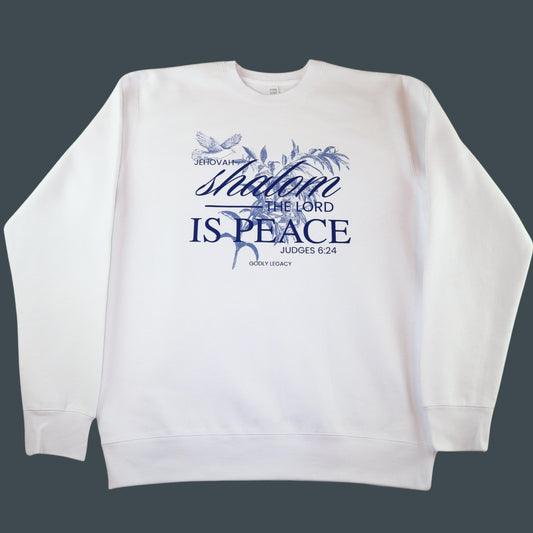 Jehovah Shalom Sweatshirt | Christian Heavyweight Sweatshirt | The Lord Is Peace Sweatshirt | Faith-Based Gift | Unisex Christian Apparel